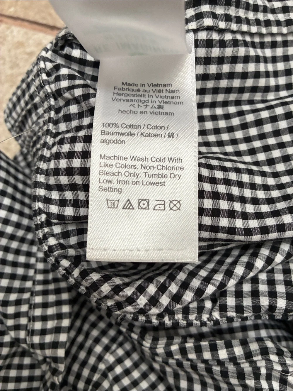 J. Crew Black and White Gingham Boxer Shorts